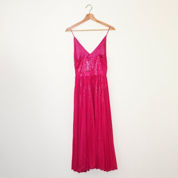 MSGM Pink Sequin Pleated Midi Dress size 38 (US 6) - Picture 4 of 7